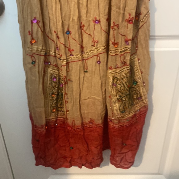 Terra-cotta/tan maxi 100% rayon one size @TM - Picture 4 of 4